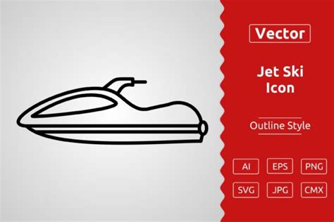 vector jet ski outline icon design graphic  muhammad atiq creative