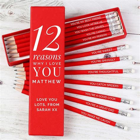 personalised 12 reasons why i love you pencils gettingpersonal