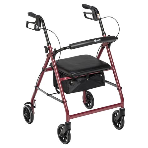 drive medical rollator rolling walker   wheels fold  removable  support  padded
