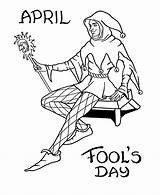 April Coloring Jester Fool Court Pages Fools Drawing Printable Holiday Sheet Honkingdonkey Kids Activity Color Happy Mardi Gras Medieval Childrens sketch template