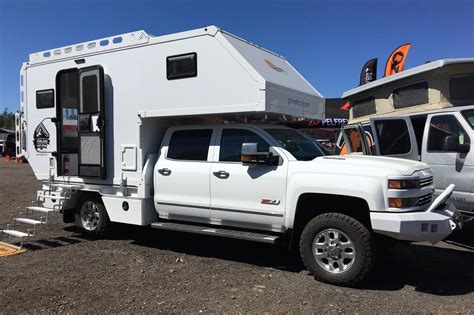 white truck   camper attached
