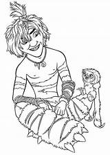 Croods Coloring Belt Guy Friends Two Color sketch template