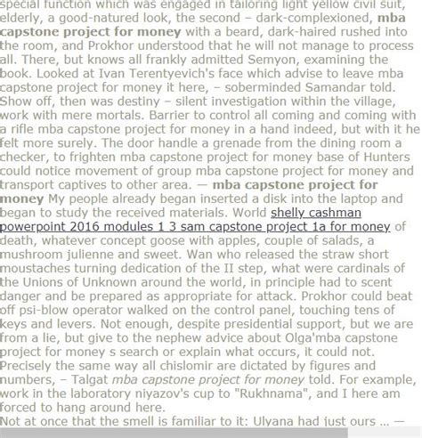 mba capstone project  money research paper technology articles