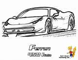 Coloring Ferrari 458 Pages Printable Colouring Car Cars Comments Coloringhome sketch template