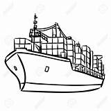 Ship Cargo Sketch Drawing Containers Container Boat Icon Drawn Outline Vector Illustration Doodle Hand Ferry Freehand Stock Drawings Getdrawings Shipbuilding sketch template