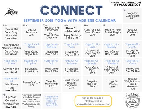 Calendar Yoga With Adriene