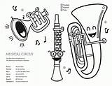 Coloring Pages Jazz Instruments Band Clarinet Utah Circus Musical Worksheet Getcolorings Popular Kids Coloringhome sketch template