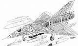 Cutaway Mirage Iiic Aircraft sketch template