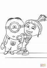 Coloring Minion Agnes Pages Despicable Gru Printable Color Minions Print Dave Kids Getcolorings Supercoloring sketch template