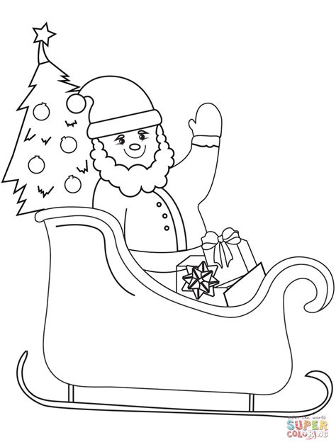 printable santa sleigh coloring pages  printable templates