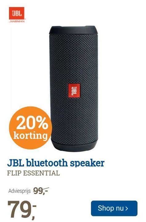 jbl bluetooth speaker flip essential  korting aanbieding bij bcc