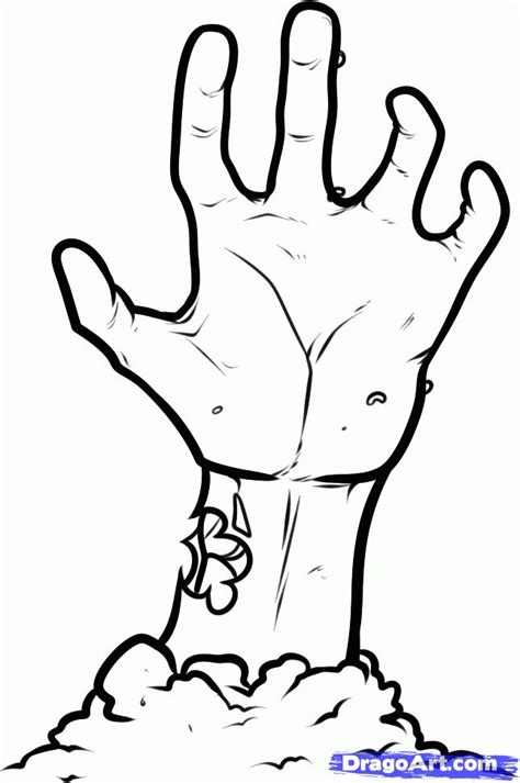 draw  zombie hand step  step zombies monsters