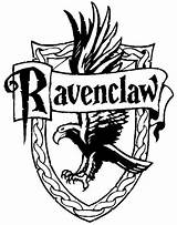 Ravenclaw Crest Hogwarts Colorir Slytherin Emblem Escudos sketch template