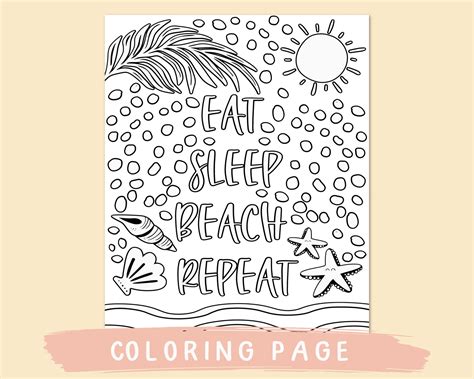 summer colouring pages printable coloring page beach etsy