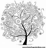 Coloring Pages Tree Abstract Colouring Color Mandala Adults Adult Printable Therapy Book Choose Print Board Colorpagesformom sketch template