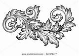 Baroque Vintage Scroll Tattoo Engraving Filigree Pattern Frame Acanthus Border Floral Foliage Vector Choose Board Decorative Patterns Victorian sketch template