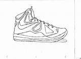 Coloring Lebron Shoes Pages James Shoe Nike Basketball Drawing Nba Color Print Soccer Template Kobe Air Printable Kids Force Getcolorings sketch template
