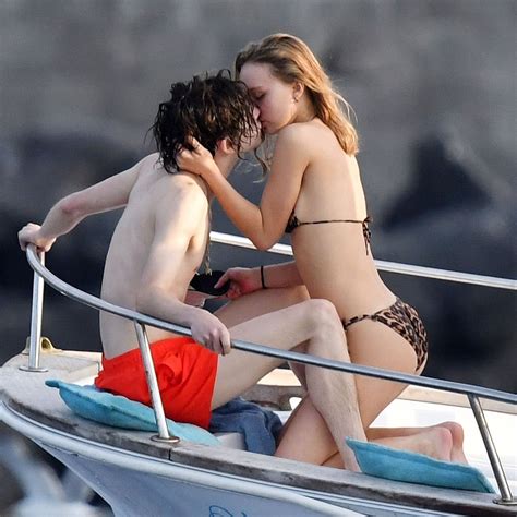 Timothée Chalamet Lily Rose Depp Kissing On A Boat In