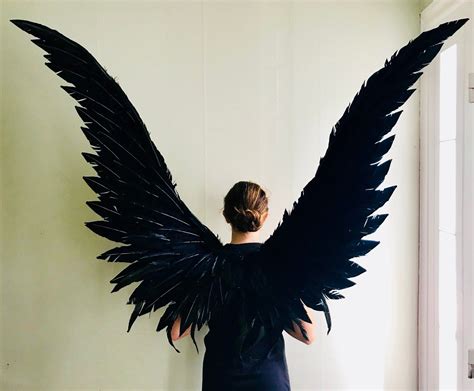 Xl Black Cosplay Wearable Maleficent Angel Wings Etsy Angel Wings