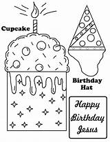 Birthday Happy Coloring Pages Jesus Printable Kids Cards School Sunday Dad Printables Christmas Children Cupcake Activities Church Churchhousecollection Board Quotes sketch template