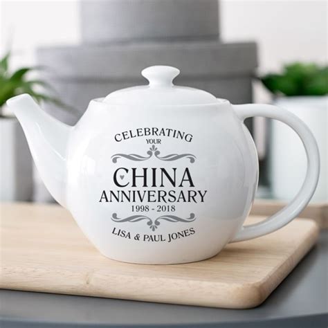 personalised china wedding anniversary teapot  gift experience