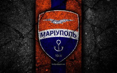 wallpapers  mariupol fc logo upl soccer black stone ukrainian premier league