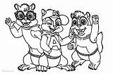 Alvin Chipmunks Coloring Pages Theodore Simon Printable Kids Color Print sketch template