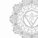 Chakras Manipura Balancing Mandala Seven sketch template