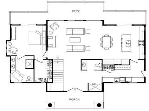small house open floor plan custom modifications    plans