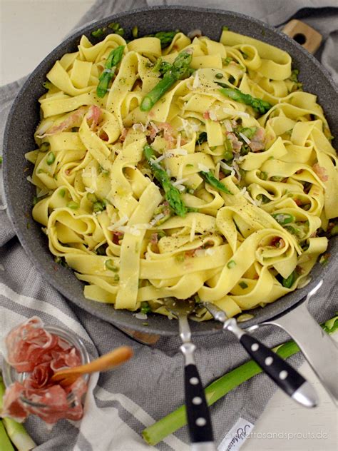 pasta mit gruenem spargel und pancetta nach jamie oliver stilettos
