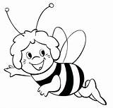 Bee Coloring Pages Maya Cartoon Drawing Colouring Queen Flying Kids Clipart Clip Happy Printable Cliparts Draw Color Getdrawings Clipartbest Cute sketch template