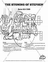 Stephen Stoning Acts Coloring Sunday School Pages Crossword Puzzles Bible Kids Puzzle Story Sharefaith Activities Activity Search Lessons Lesson Church sketch template