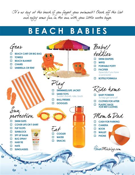 printable packing list   beach