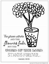 Coloring Spring Isaiah Hello 40 Fun Bible Pages Verses Grass Kids Plant Withers Flower Fall Choose Board sketch template