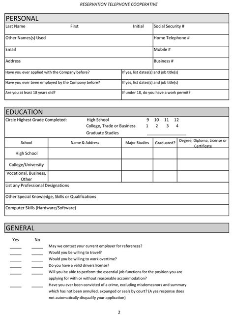 contoh employment application form   sample employment