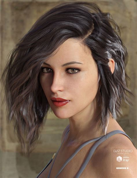 voss hair for genesis 3 and 8 female s 3d models and 3d software by
