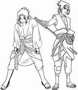 Coloring Sasuke Uchiha Action Naruto Pages Children Great sketch template