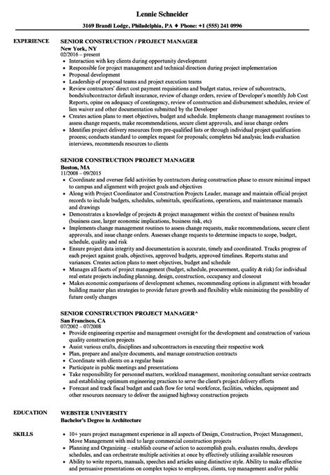 construction project manager resume template microsoft word