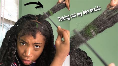taking out my box braids gross new growth 🤢 youtube