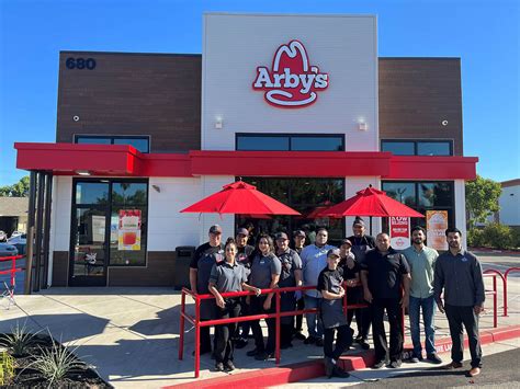 arbys opens  california location  double drive  design retail restaurant