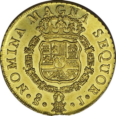 chile  escudos gold coin king ferdinand vi dated  jworld