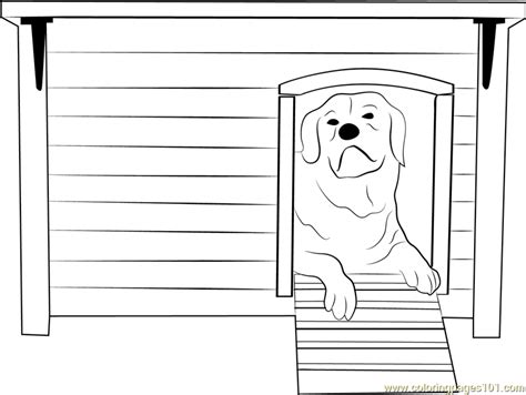 house  dog coloring page  kids  dog house printable coloring