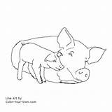 Sow Piglet Coloring Pages Color Index Inkspired Musings Pigs Own sketch template