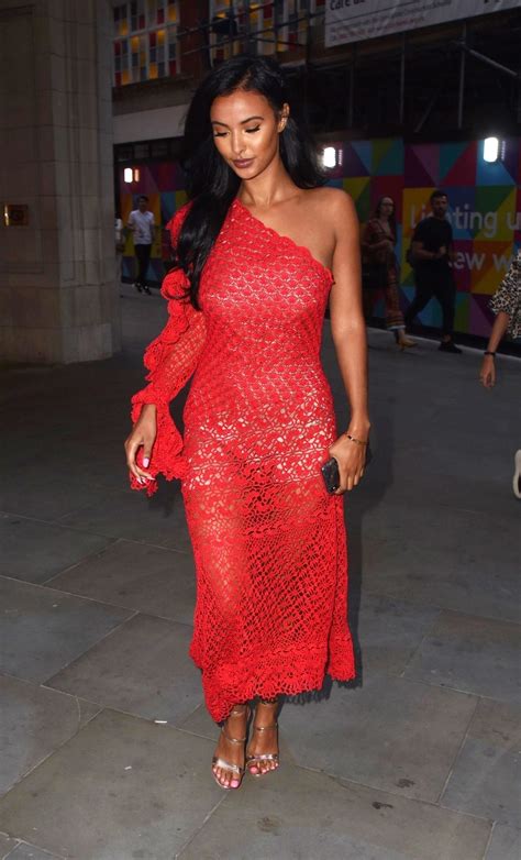 Brunette Maya Jama Flaunts Her Curves In A Sexy Red Dress