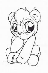 Panda Coloring Pages Baby Cute Drawing Bear Line Pandas Cartoon Realistic Drawings Printable Kids Animals Kawaii Animal Color Print Anime sketch template