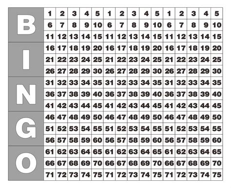 printable bingo calling cards