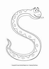 Snake Letter Colouring Pages Coloring Outline Printable Worksheet Preschool Cobra Kids Worksheets Drawing Alphabet Activityvillage Crafts Color Abc Activities Snakes sketch template