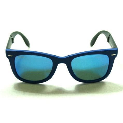 ray ban folding wayfarer matte blue sunglasses rb4105 6020 17 50 22 3n