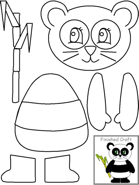 cut paste panda crafts  worksheets  preschooltoddler