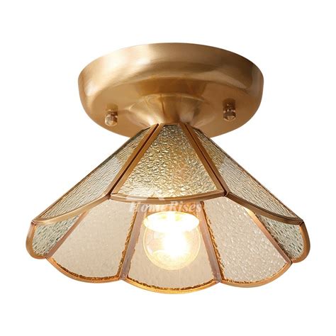 Semi Flush Ceiling Lights Glass Brass Fixture Bathroom Unique Cheap